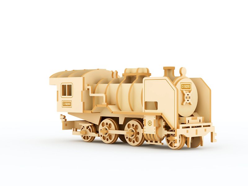 Jigzle 3D three-dimensional wooden puzzle series | Locomotive | Super healing - Puzzles - Wood Brown