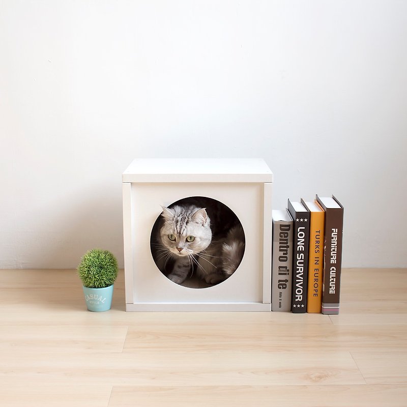 [Ange Home] Qiao Pin Cat House-Peekaboo Cabinet (Fresh White) - Other - Paper White