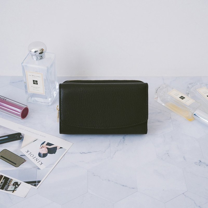 【禮盒】時尚真皮質感中夾 X0007 黑 - 銀包 - 真皮 黑色