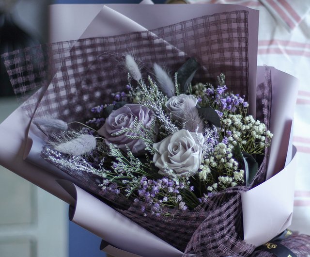 客製永生玫瑰花求婚花束 乾燥花花束 單身牛告白花束 生日花束 設計館eros 乾燥花 捧花 Pinkoi