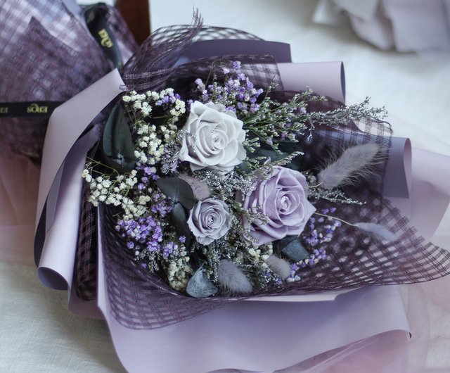 客製永生玫瑰花求婚花束 乾燥花花束 單身牛告白花束 生日花束 設計館eros 乾燥花 捧花 Pinkoi