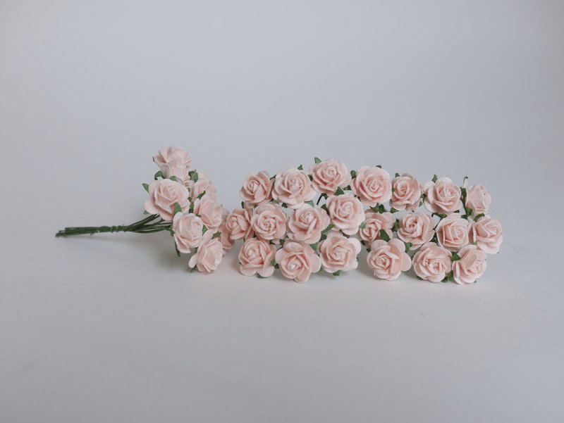 Small DIY Paper Flower, 100 pieces mulberry rose size 1.5 cm., pale pink colors. - 其他 - 紙 粉紅色