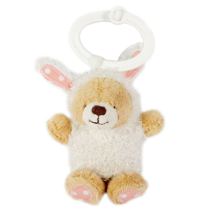 3.5 inch/bunny bear key ring [Hallmark-ForeverFriends fluff-key ring series] - Stuffed Dolls & Figurines - Other Materials White