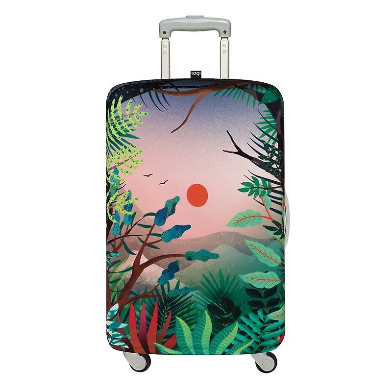 LOQI suitcase jacket / sunset [S size] - กระเป๋าเดินทาง/ผ้าคลุม - เส้นใยสังเคราะห์ สีเขียว