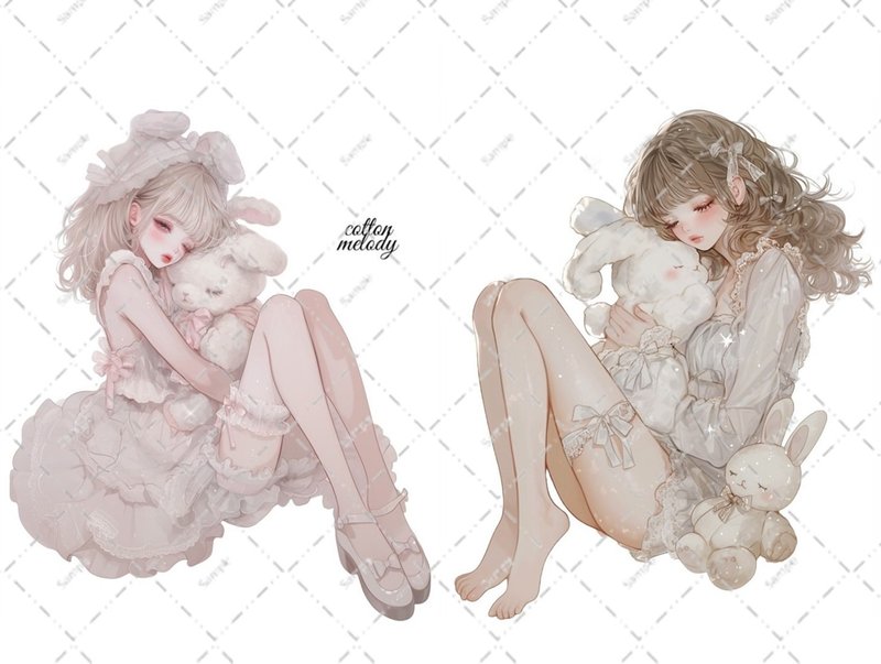 original sticker no.5818 人物ステッカー オリジナルステッカー 人物ステッカー 女の子ステッカー オリジナル人物ステッカー - 貼紙 - 紙 