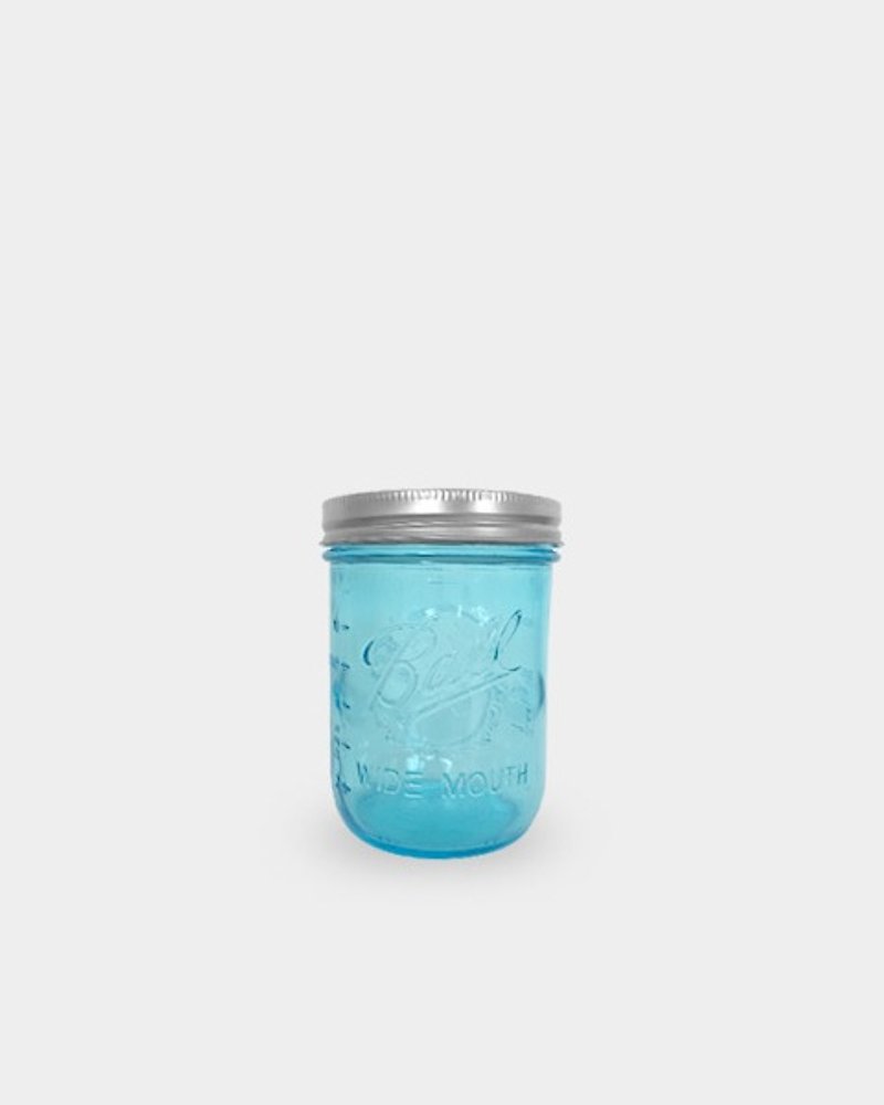 American Imported Glass Sealed Classic Re-engraving_16oz Blue Wide Mouth Jar - แก้วมัค/แก้วกาแฟ - แก้ว สีน้ำเงิน