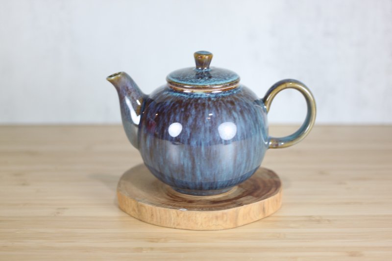 【送禮好物】240ml 紫戀 天目全釉 圓滿茶壺 鶯歌名家葉敏祥作 - 茶壺/茶杯/茶具 - 瓷 