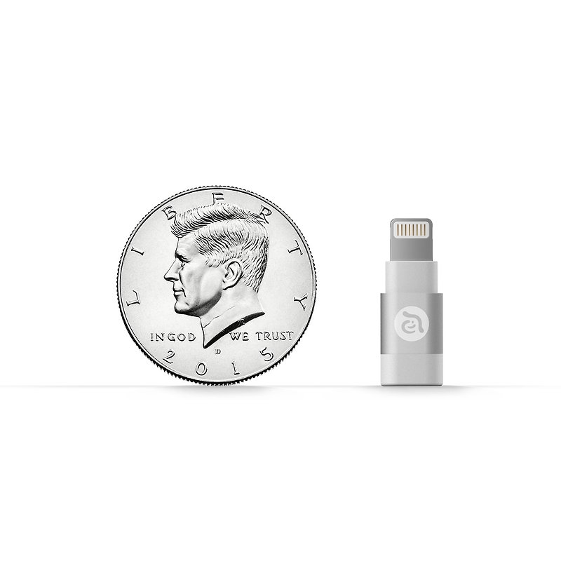 【Micro USB - Lightning】PeAk A1 轉接頭 銀 - 其他 - 其他金屬 銀色