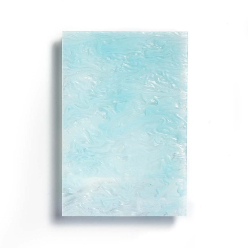 Acrylic board / Art / Light blue transparent pearl style / Marble / 3mm / Postcard size - Parts, Bulk Supplies & Tools - Acrylic Blue