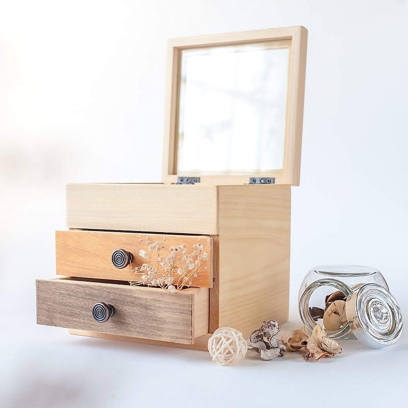 【Double Drawer Jewelry Box】handmade / wooden box / jewelry box - กล่องเก็บของ - ไม้ 