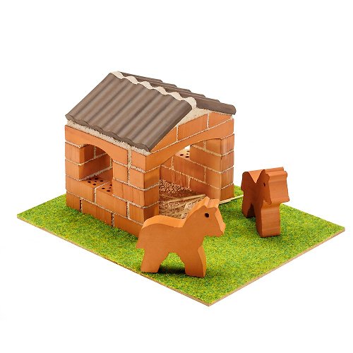 Rikunori Toys 瑞克腦力 【德國teifoc】DIY益智磚塊建築玩具 孩子們的小馬廄-TEI1026
