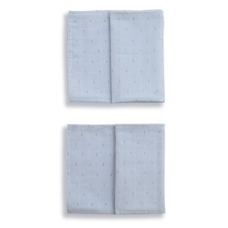 Gloop Organic Cotton Gauze Towel Set of 2 / Little Blue Sky - Bibs - Cotton & Hemp Blue