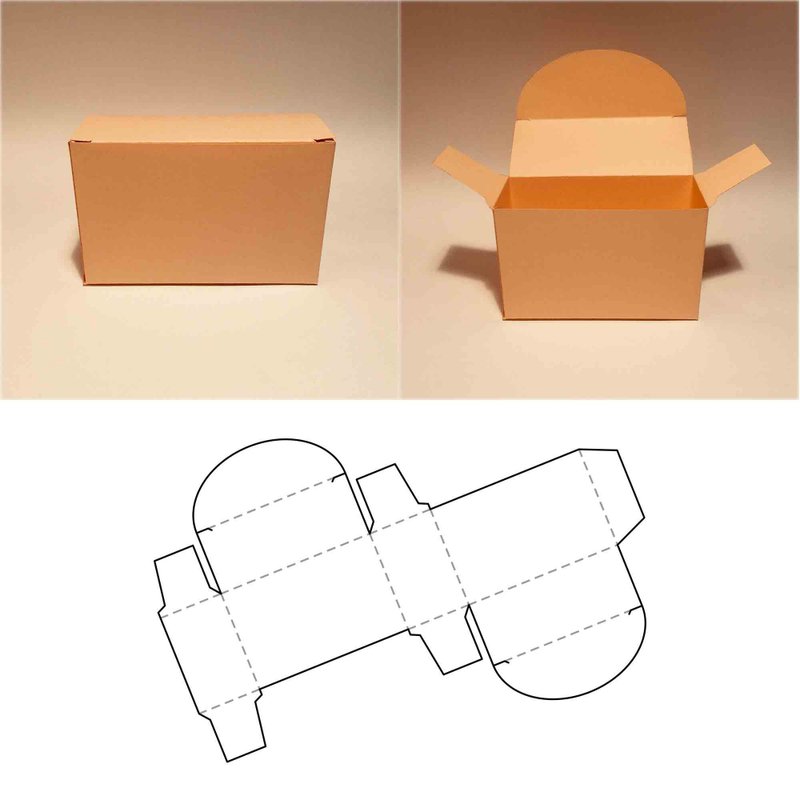 Rectangle gift box template, rectangular gift box, rectangle box, SVG, PDF, PNG - 圖文模板設計 - 其他材質 