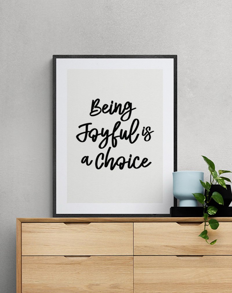 Art prints, inspirational quotes, **Being joyful** - 海報/掛畫/掛布 - 紙 黑色