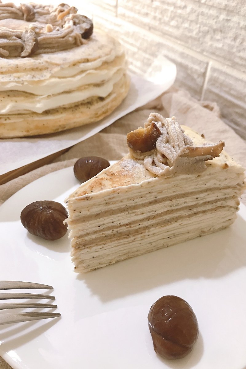 栗のミルフィーユケーキ ラムクリーム添え - ケーキ・デザート - 食材 