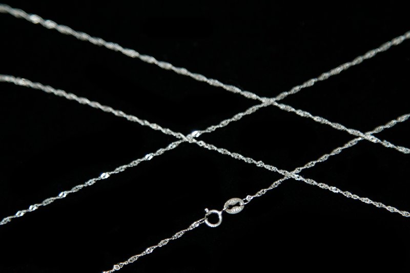 【Additional purchase】White gold plated sterling silver chain necklace - สร้อยคอ - เงินแท้ สีเงิน