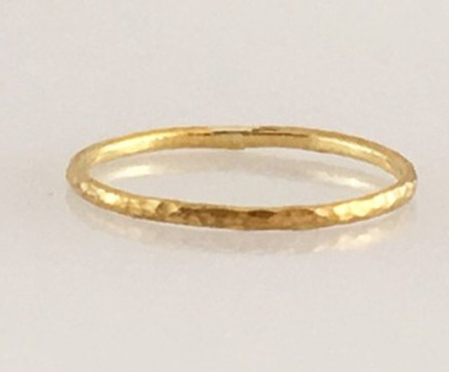 1号size限定◇試作品のため特価＃1◇K24 Pure Gold Ring◇純金の指輪/リング（0.9ｍｍ幅）1号- 設計館Sae+Sumi  Koru 戒指- Pinkoi