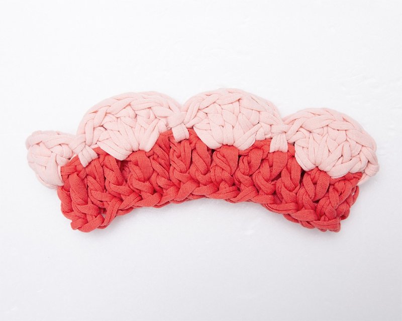 13 fingers' / petal hair band / pink + watermelon red - Headbands - Cotton & Hemp Pink