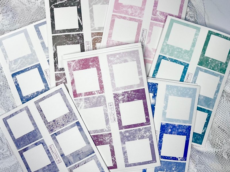 STICKER PAPER: Polaroid frame 7 types SET and Singles - Stickers - Paper Multicolor