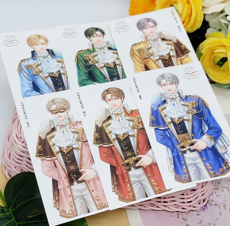 masked ball - male sticker (romantic pink) - 貼紙 - 紙 多色