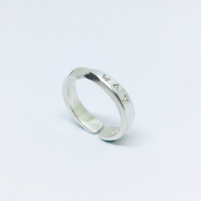 Diagonal silver ring 925 silver handmade custom female version - แหวนคู่ - โลหะ สีเงิน