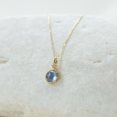 Beau Jewelry 10K真鑽藍寶石項鍊