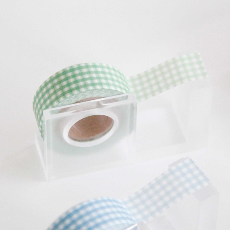 Gingham Check Masking Tape | Green - 紙膠帶/和紙/PET - 紙 綠色