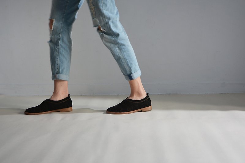 Lazy slippers - black - รองเท้าลำลองผู้หญิง - หนังแท้ สีดำ