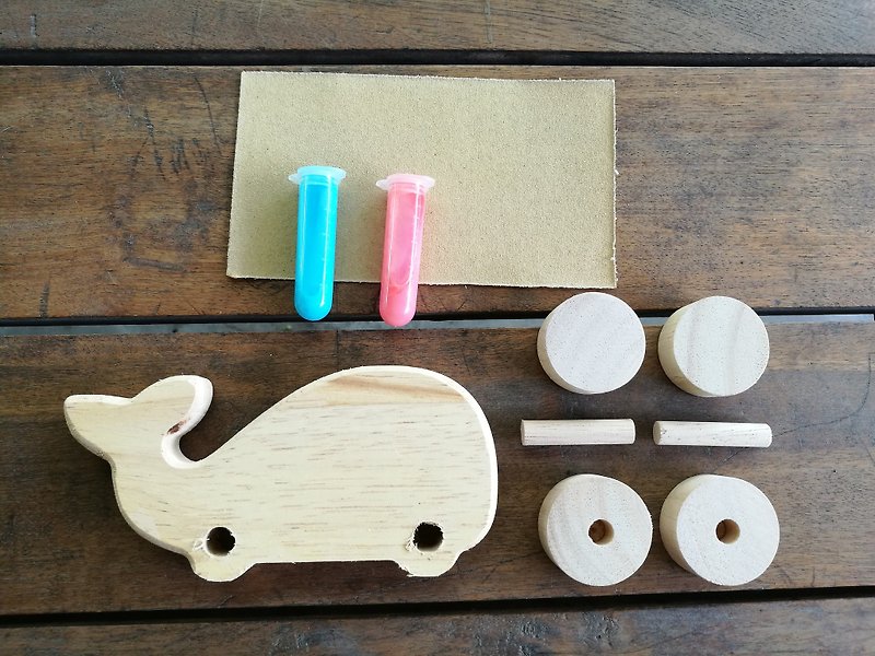 DIYの木製のおもちゃ - 鯨 - 木工/竹細工/ペーパークラフト - 木製 ブラウン