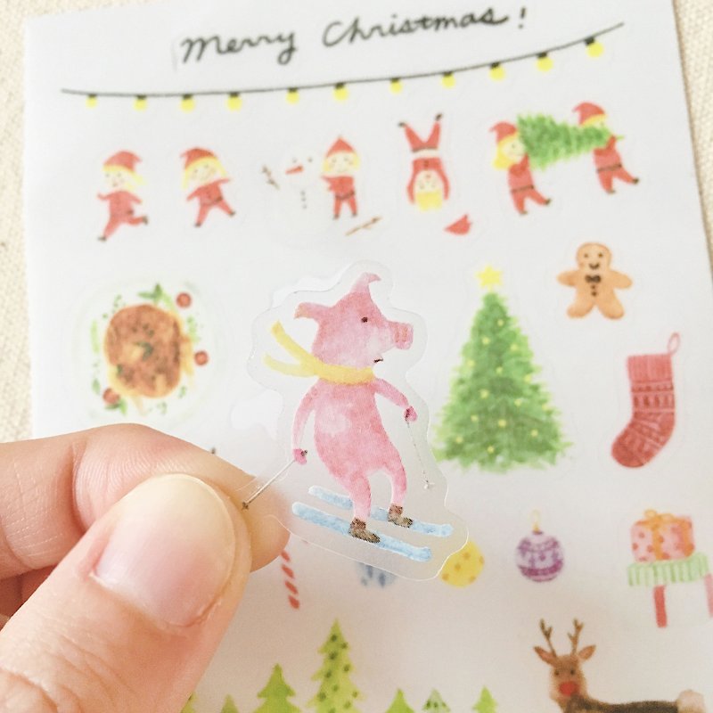 A little Christmas / transparent sticker - สติกเกอร์ - วัสดุกันนำ้ 