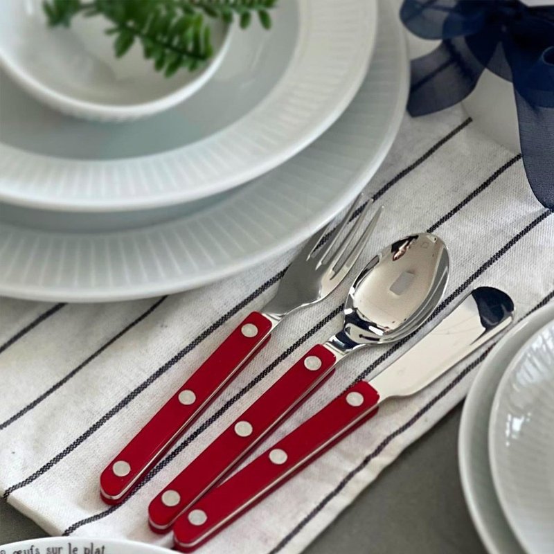 Sabre Paris-Bistrot Vintage Bistro - Shiny Stainless Steel Cream Spatula - Burgundy - Cutlery & Flatware - Other Metals Red