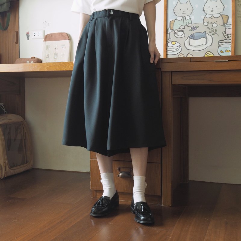 little cat wide pants : black - 女長褲 - 聚酯纖維 黑色