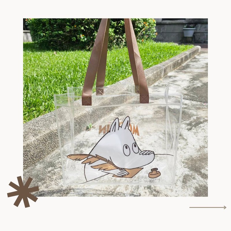 MOOMIN Authorized | Transparent Bag (Brown)-Large - Handbags & Totes - Plastic 