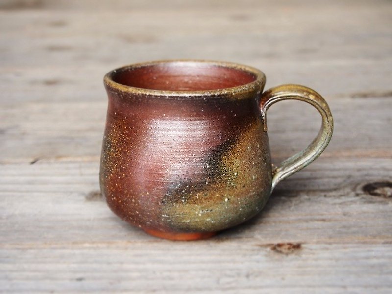 Bizen coffee cup (middle) _ c 2 - 096 - แก้วมัค/แก้วกาแฟ - ดินเผา สีนำ้ตาล