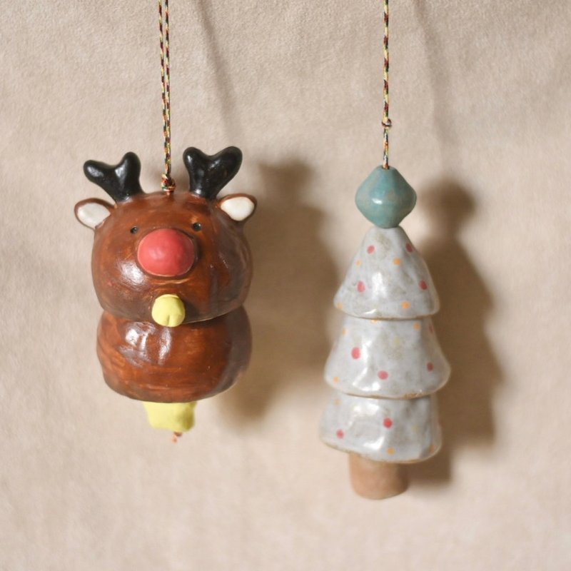 聖誕節風鈴 陶藝 手捏陶 手作課程 親子陶藝 - 陶藝/玻璃 - 陶 