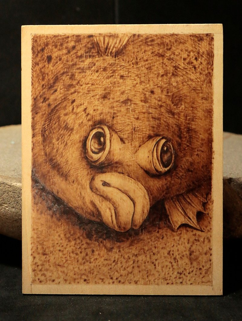 Halibut/Wood Pyrography - Stuffed Dolls & Figurines - Wood 