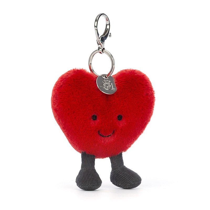 Amuseable Heart Bag Charm - Charms - Polyester Red