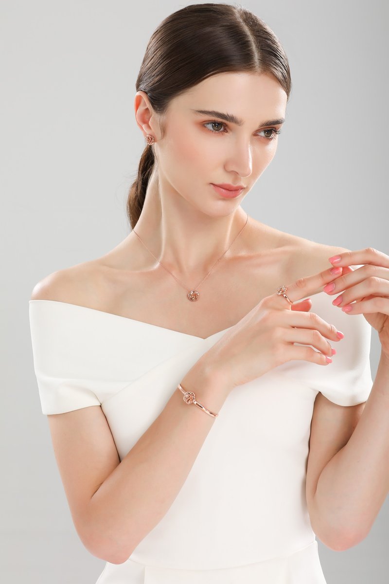 Mother's day giftRose Collection - Copper Plated Rose Gold Open End Bracelet 02 - สร้อยข้อมือ - ทองแดงทองเหลือง สีทอง