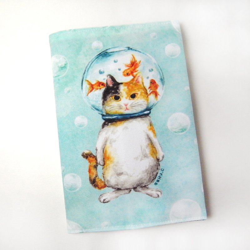 Canvas Book Cover/Book Cover Glass Ball Cat Goldfish Cat - Notebooks & Journals - Polyester Multicolor
