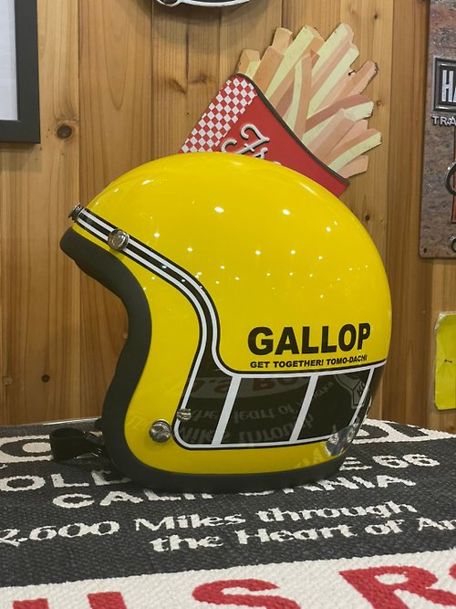 Gallop Kustom Kulture 台灣製造 半罩式安全帽 #4-黃色 MACH/馬赫 復古設計款-共6色S~XL