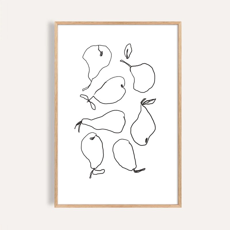 輪廓洋梨們 Pear Outlines / 當代插畫水果海報 - 海報/掛畫/掛布 - 紙 
