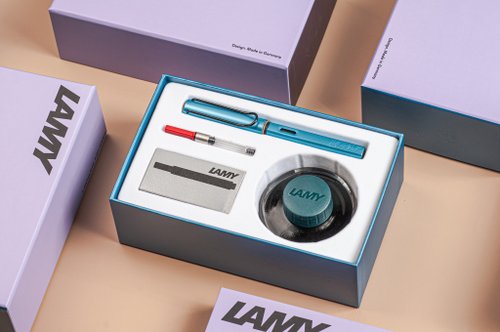 LAMY TAIWAN 官方旗艦館 【雷雕刻字】LAMY 鋼筆 限量版墨水禮盒 / AL star 2025 -單寧藍
