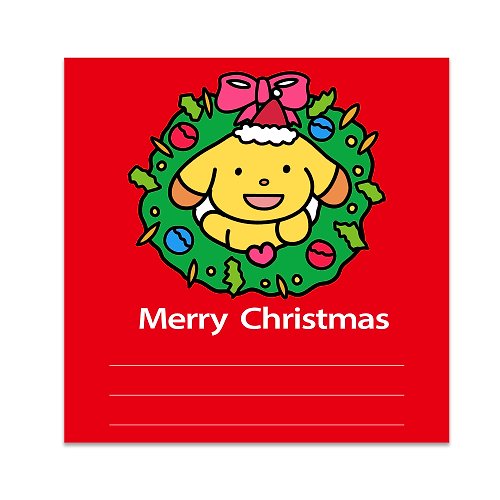 CHI-MIN illustration 插畫設計 2022雪糕狗【數位聖誕節賀卡】紅/粉/藍/綠-立即下載電子檔自行印