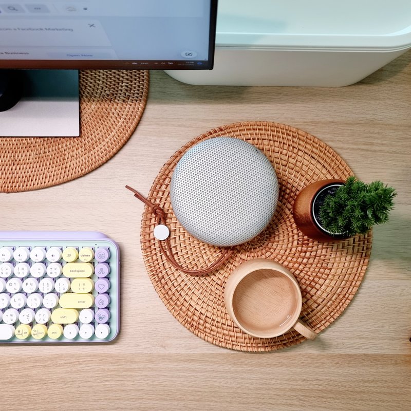 Table pad made of rattan (Made in Thailand) - 桌布/桌巾/餐墊 - 木頭 咖啡色