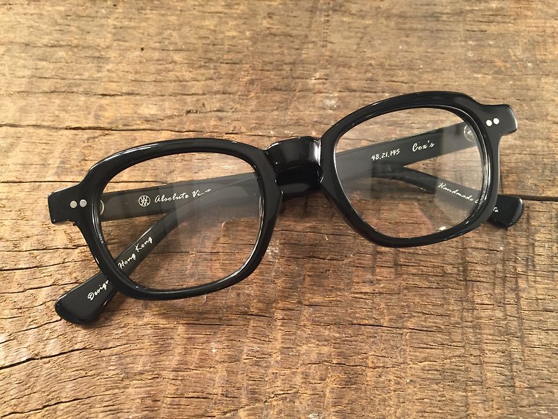 Absolute Vintage - Cox's Road (Cox's Road) thick-framed rectangular plate glasses - Black Black - Glasses & Frames - Plastic 