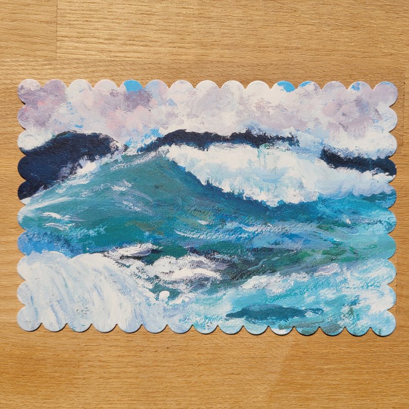 Waves Biscuit Postcard - Cards & Postcards - Paper Blue