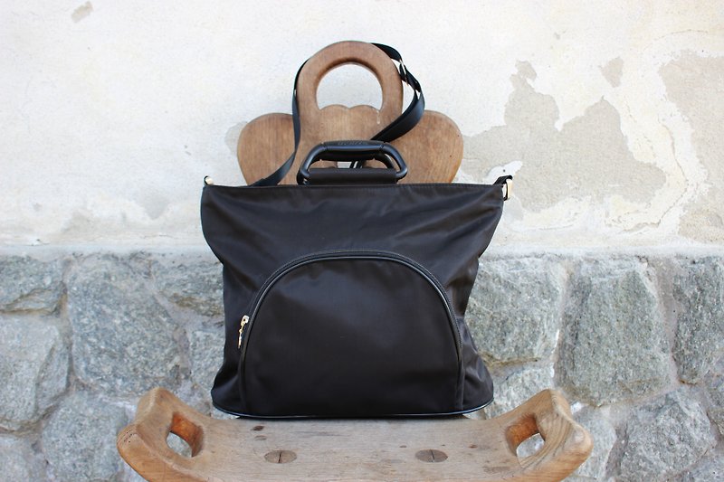 B134invicta black tote side backpack - Messenger Bags & Sling Bags - Polyester Black