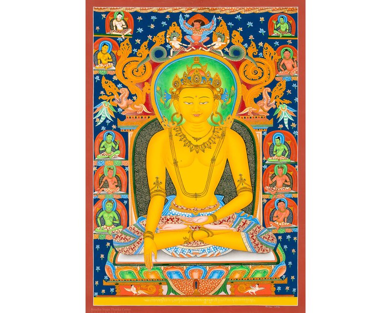 釋迦牟尼佛 - 光照的慈悲與覺悟導師 - 壁貼/牆壁裝飾 - 其他材質 多色