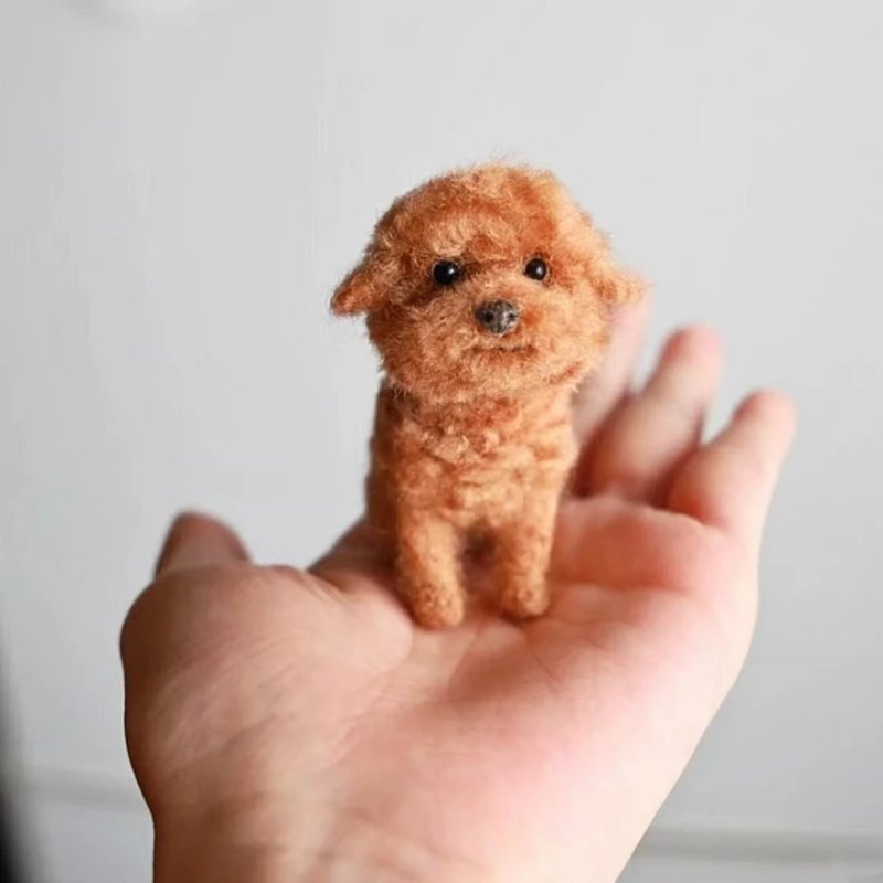客製化逼真泰迪犬羊毛氈寵物娃娃定製複刻狗狗猫咪毛小孩公仔 - 貓/狗玩具 - 羊毛 多色