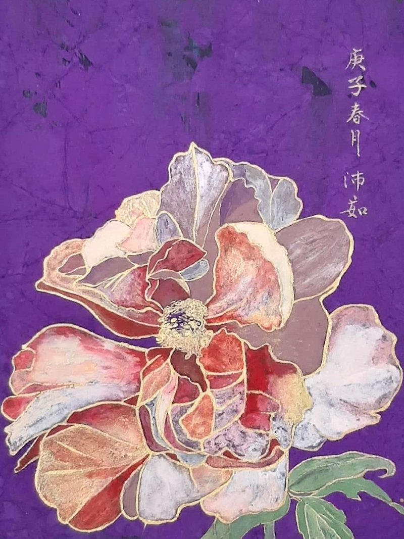 膠彩 / 愛情 - 畫框/相架  - 紙 紫色